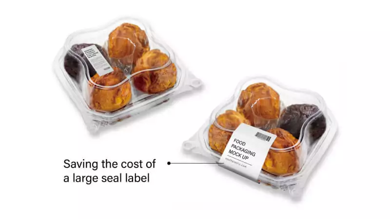 Unique features of hinged lock muffin / cupcake clamshell